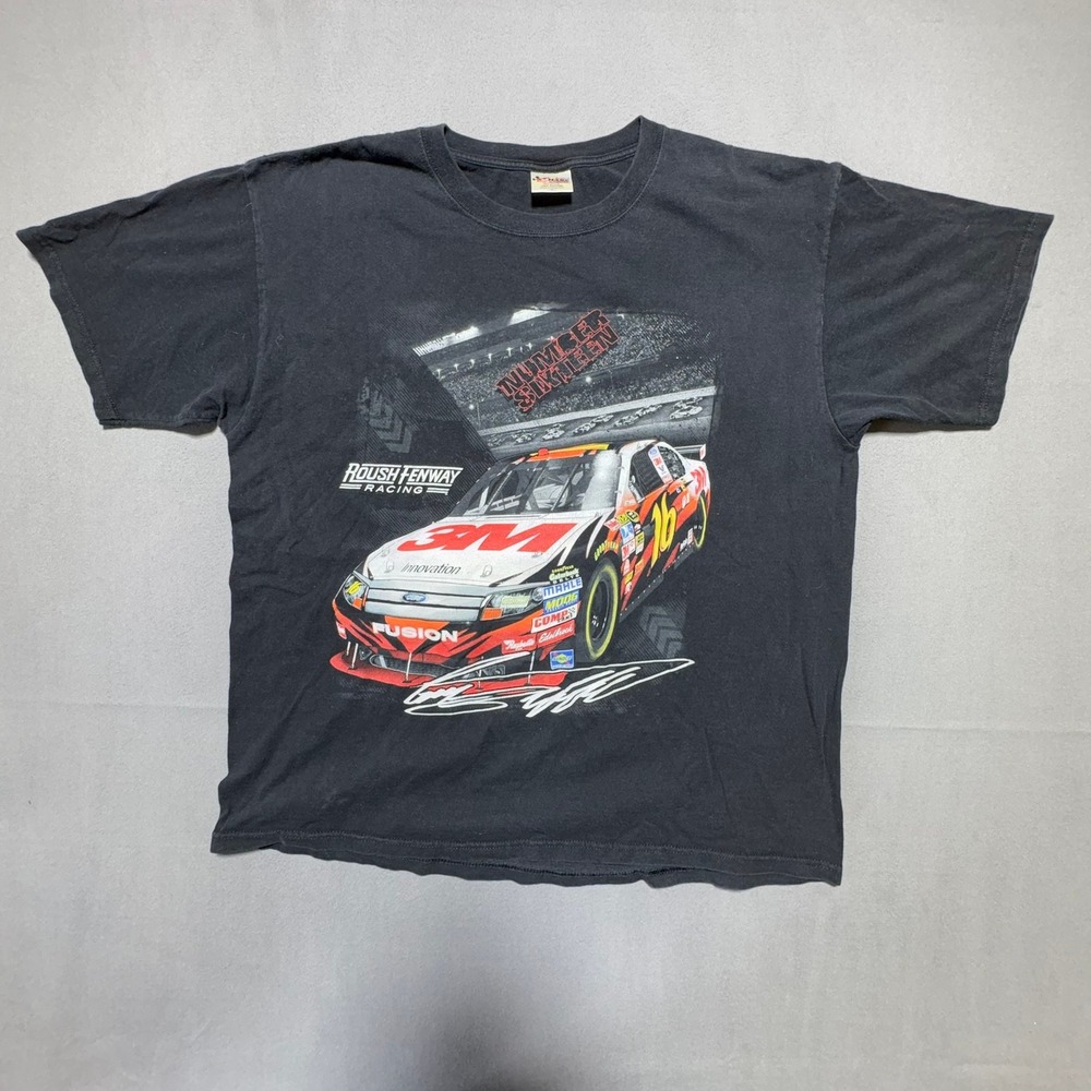 NASCAR Greg Biffle #16 Roush Fenway Racing T-Shirt Mens XL Black 3M Ford Fusion